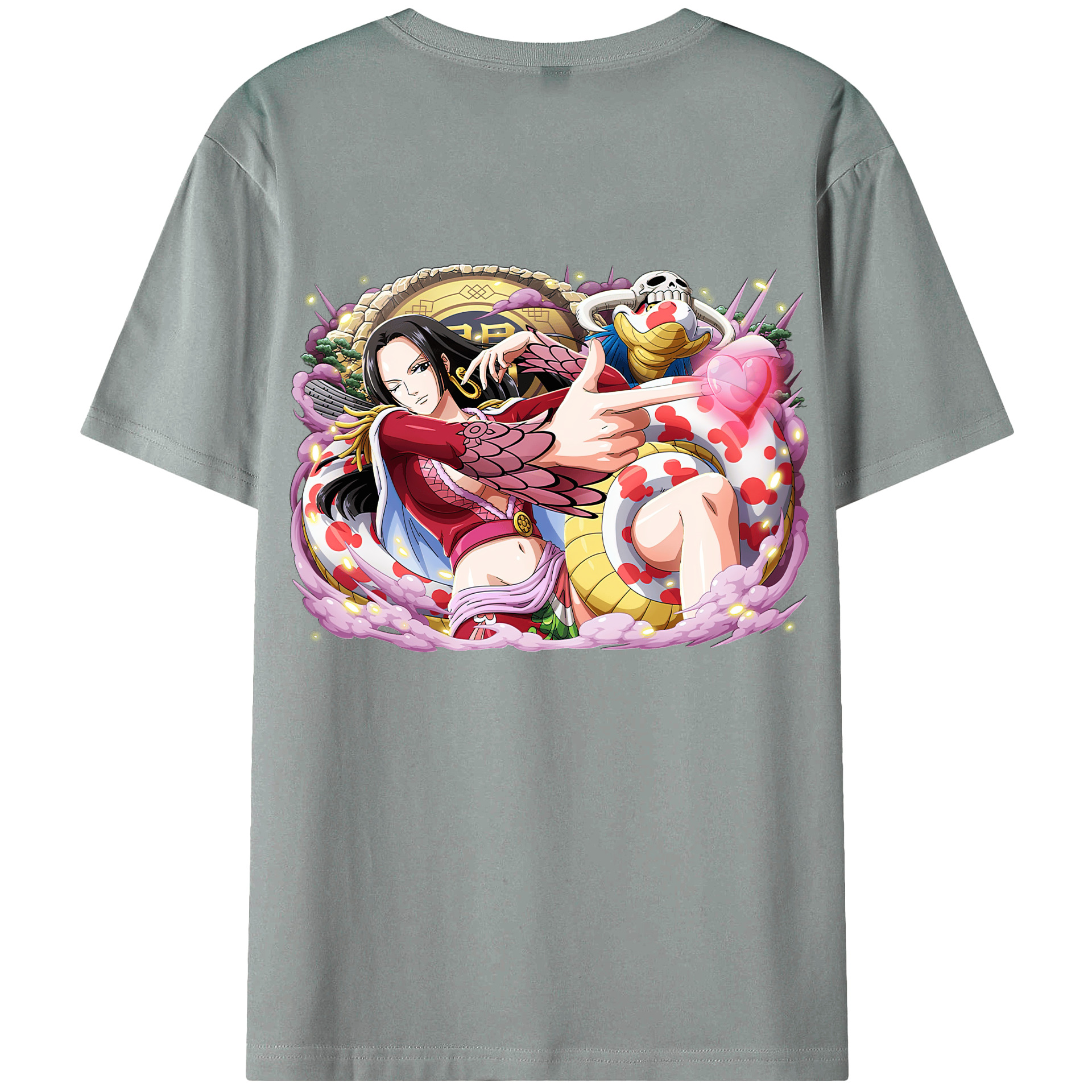 ワンピース ボア・ハンコック ONE PIECE Boa·Hancock 綿100％ メンズ半袖Tシャツ（バックプリント） 通気性